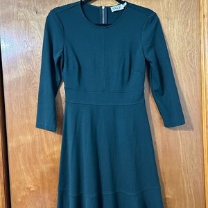 Eliza J Dark Green Long Sleeve Fit & Flare Dress